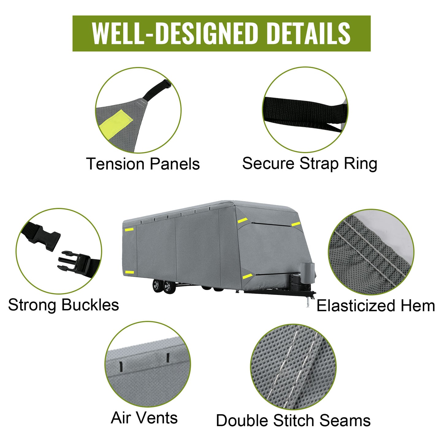 Ljustra RV Cover 33'-35' All Weather Protection Non-Woven Fabric