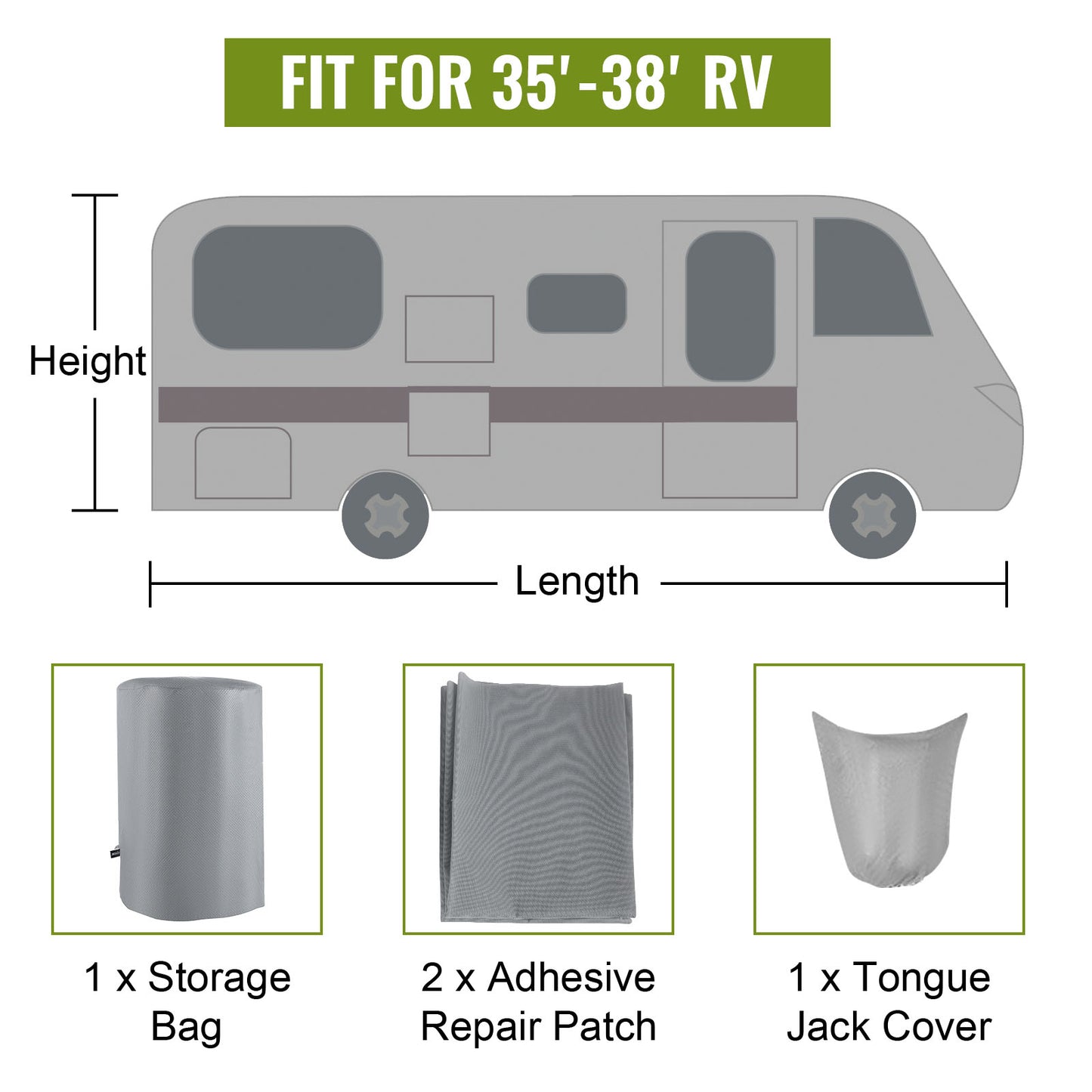 Ljustra RV Cover 33'-35' All Weather Protection Non-Woven Fabric