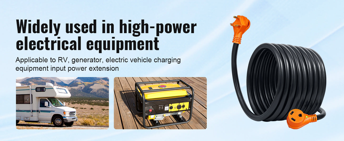 SucceBuy RV Extension Cord 25ft 50ft 30A 50A Power Cord ETL Listed