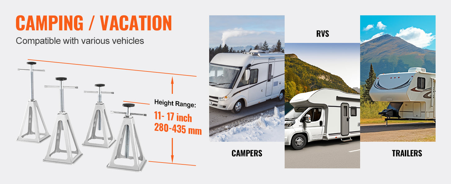 Ljustra 4 Pack RV Stabilizer Jack 6000 Lbs Leveling Jacks for Trailer