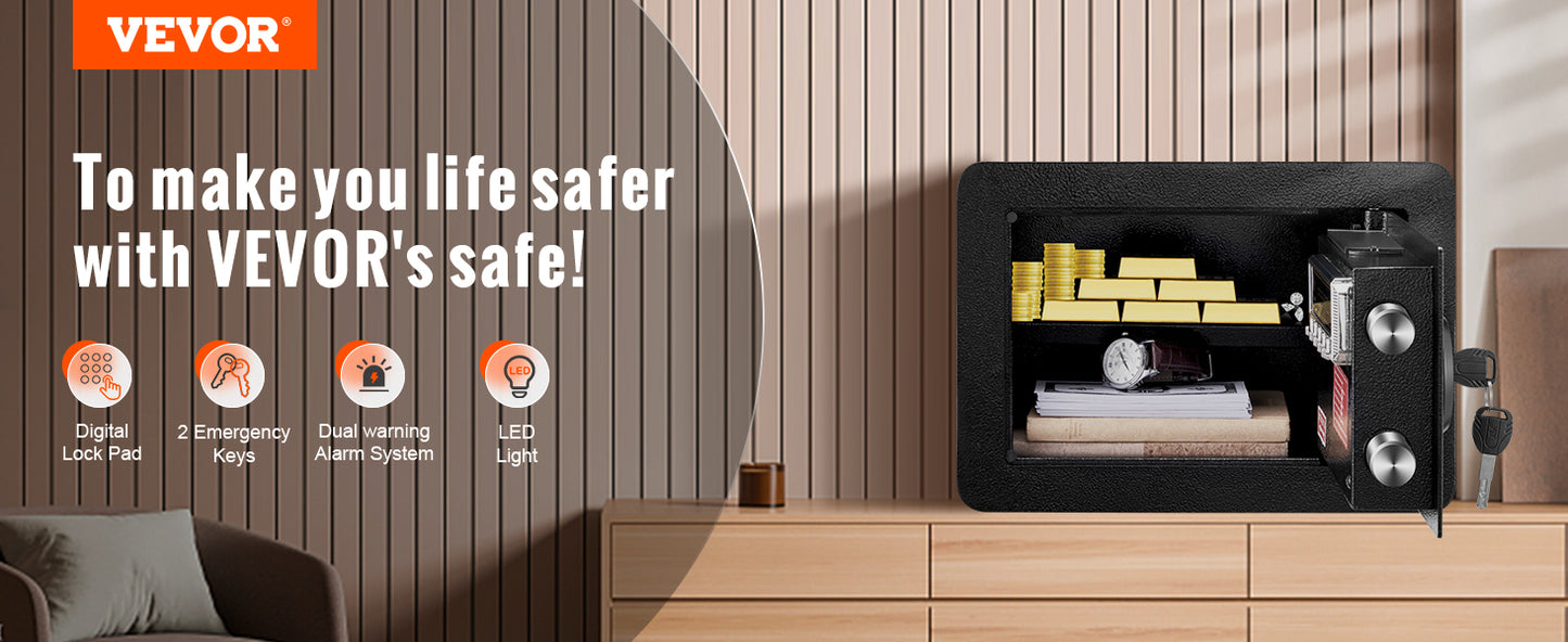 VEVOR Electronic Safe Deposit Box Digital Access Dual Lock Security