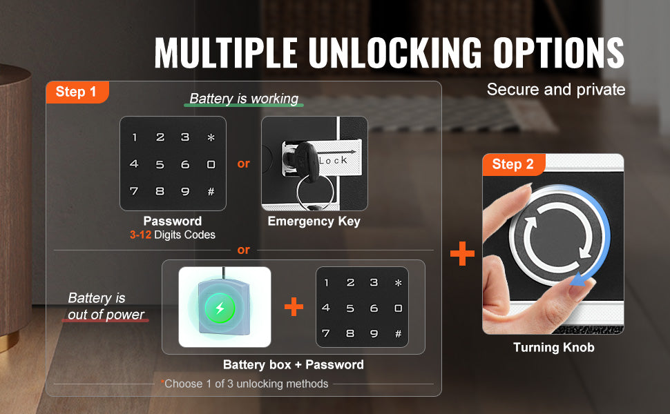 SucceBuy 4.0 cu.ft Safe Box with Key Lock Fingerprint LED Light