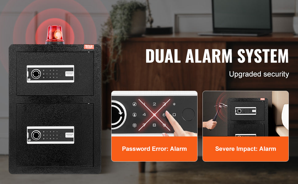 SucceBuy 4.0 cu.ft Safe Box with Key Lock Fingerprint LED Light