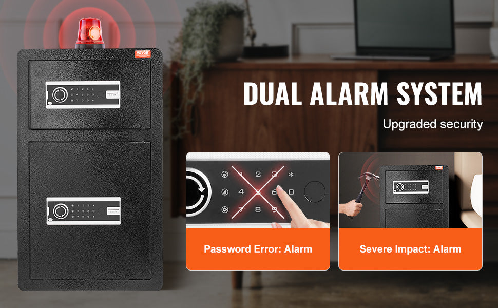 SucceBuy 4.0 cu.ft Safe Box with Key Lock Fingerprint LED Light