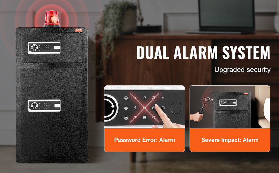 SucceBuy 4.0 cu.ft Safe Box with Key Lock Fingerprint LED Light