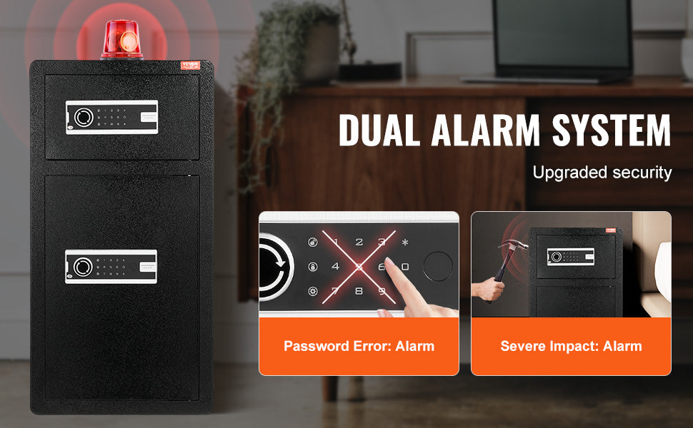 SucceBuy 4.0 cu.ft Safe Box with Key Lock Fingerprint LED Light