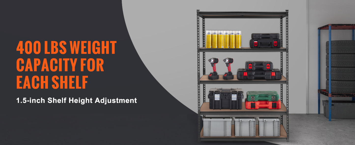 Ljustra Heavy Duty 5 Layer Storage Shelving Unit Metal Rack Organizer