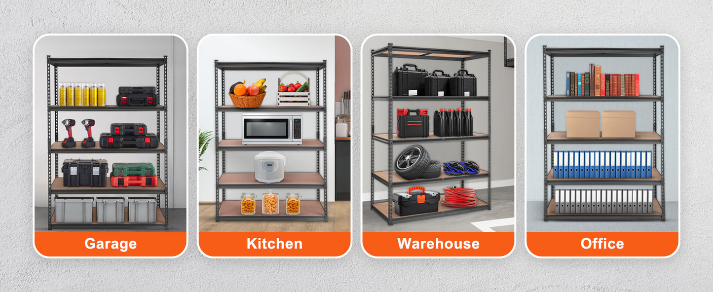 Ljustra Heavy Duty 5 Layer Storage Shelving Unit Metal Rack Organizer