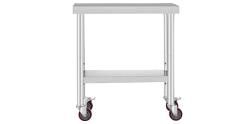 SucceBuy Stainless Steel Kitchen Prep Table with Caster Wheels 352 lbs Load