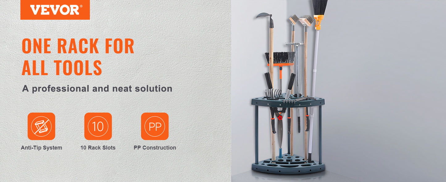 Ljustra 19 Slot Garden Tool Organizer Yard Tool Holder for Garage Outdoor