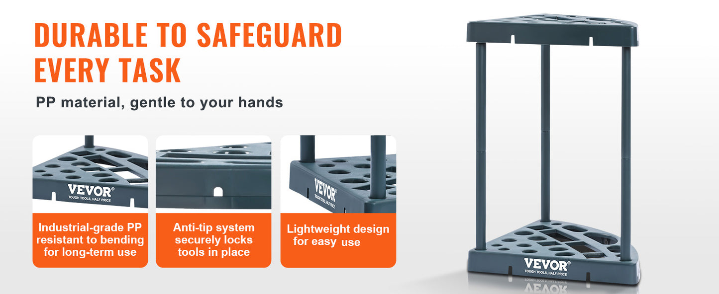 Ljustra 19 Slot Garden Tool Organizer Yard Tool Holder for Garage Outdoor