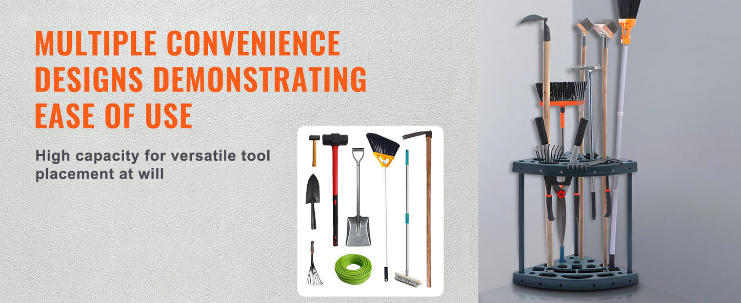 Ljustra 19 Slot Garden Tool Organizer Yard Tool Holder for Garage Outdoor