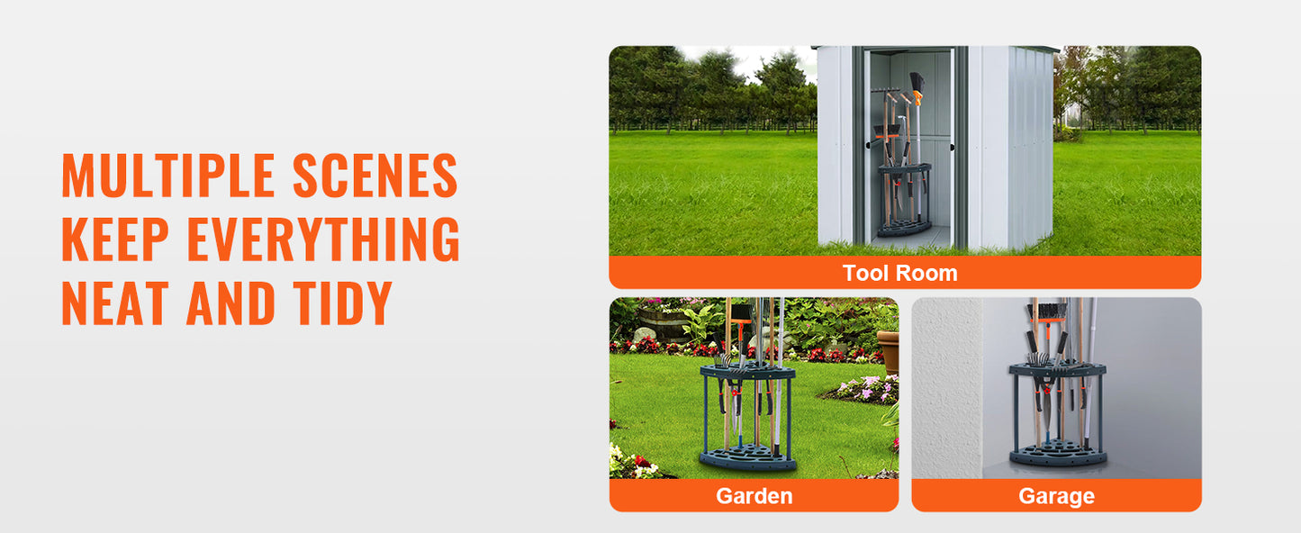 Ljustra 19 Slot Garden Tool Organizer Yard Tool Holder for Garage Outdoor