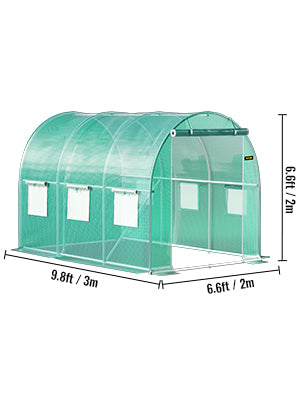 SucceBuy Walk-in Tunnel Greenhouse Galvanized Frame Waterproof Cover