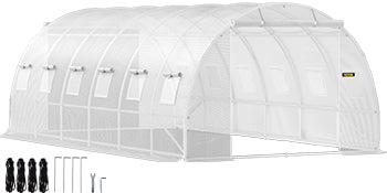 Ljustra Walk-in Tunnel Greenhouse 20x10x7 ft Portable with Zippered Doors