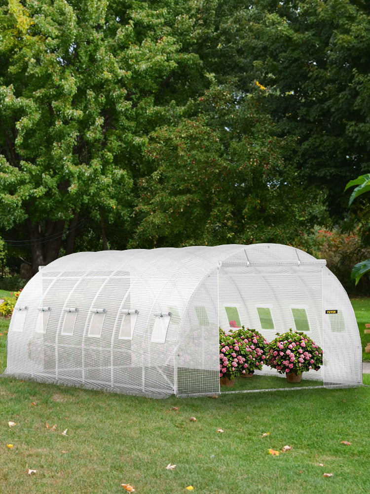 Ljustra Walk-in Tunnel Greenhouse 20x10x7 ft Portable with Zippered Doors