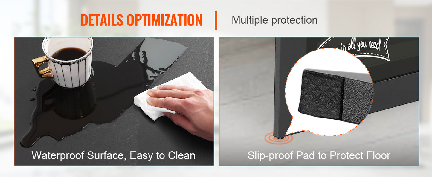 Space Saving Wall Mounted Desk with Storage and Blackboard for Home Office