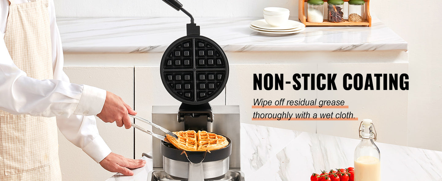 SucceBuy Electric Waffle Maker Non-Stick Stainless Steel Waffle Iron