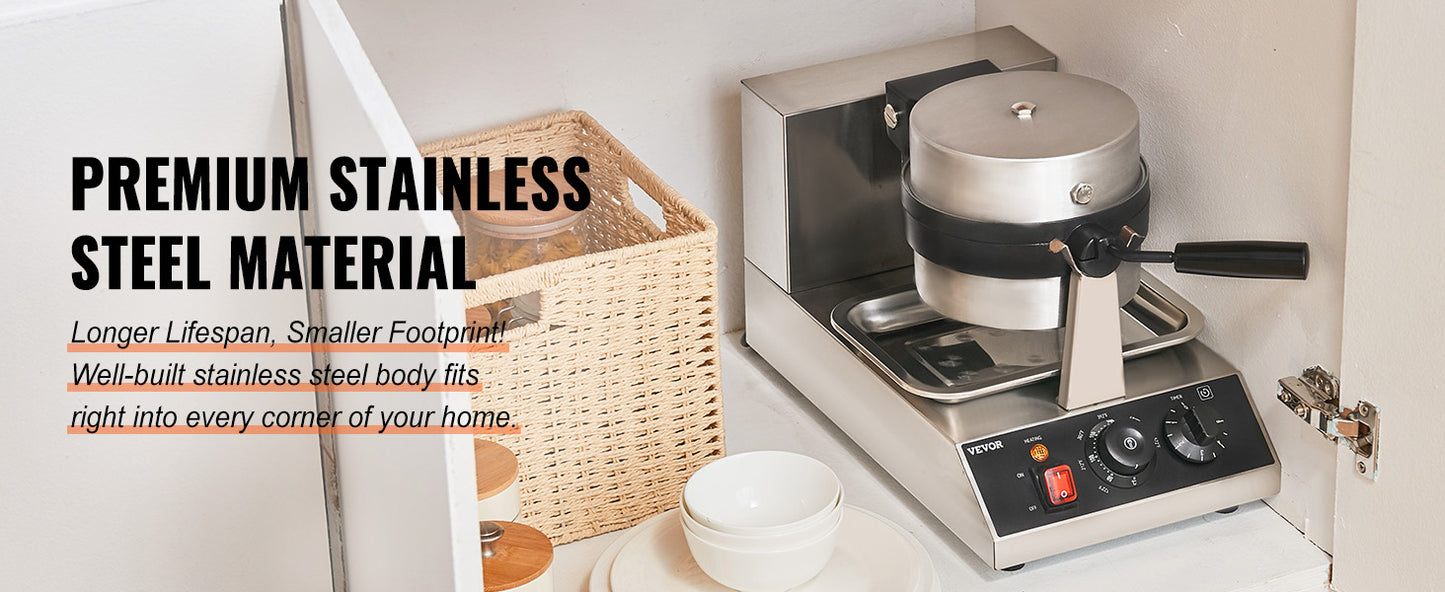 SucceBuy Electric Waffle Maker Non-Stick Stainless Steel Waffle Iron
