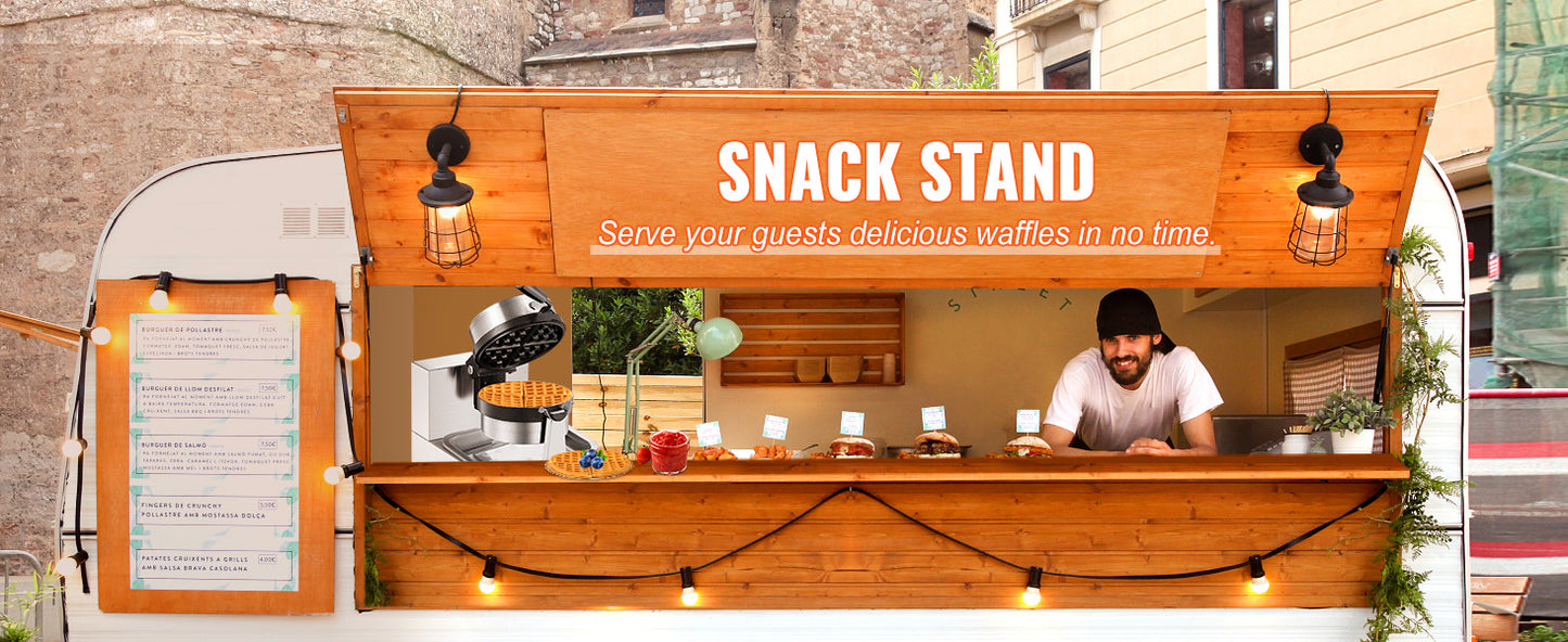 SucceBuy Electric Waffle Maker Non-Stick Stainless Steel Waffle Iron