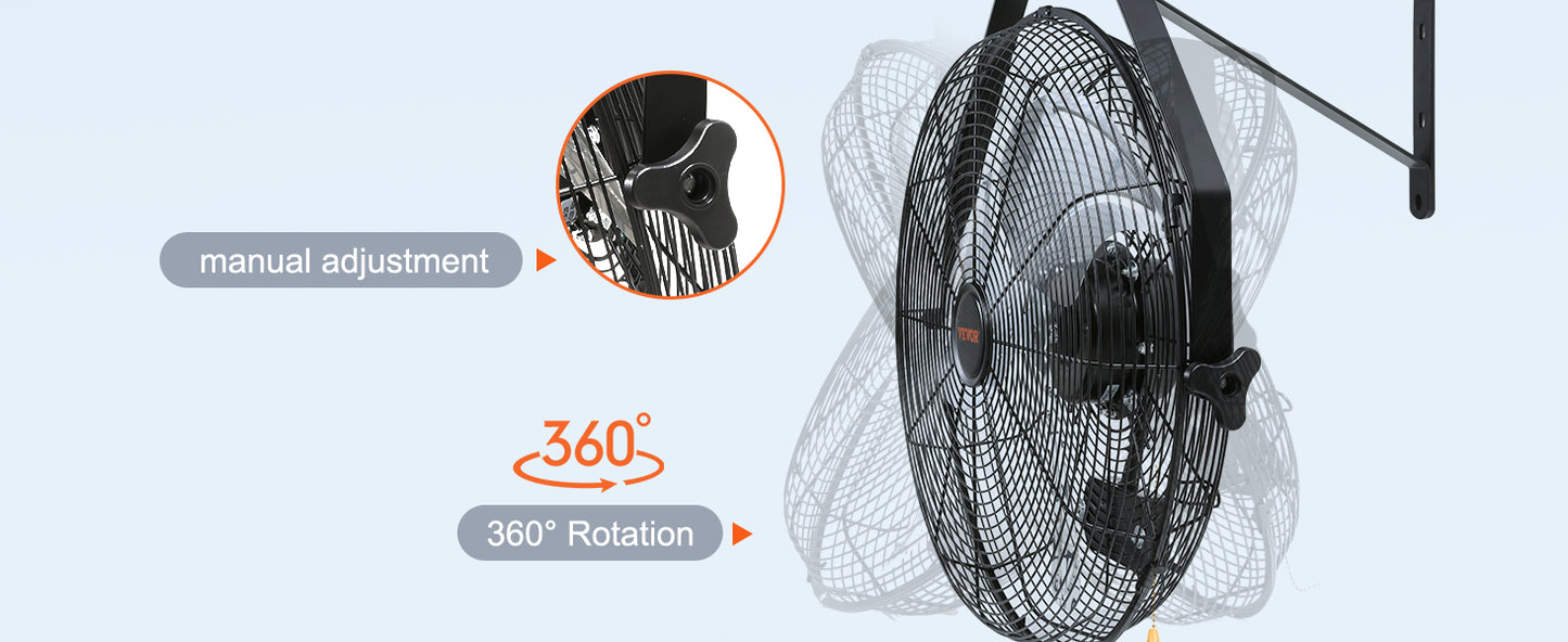 Ljustra High Velocity Waterproof Oscillating Wall Fan for Outdoor Use