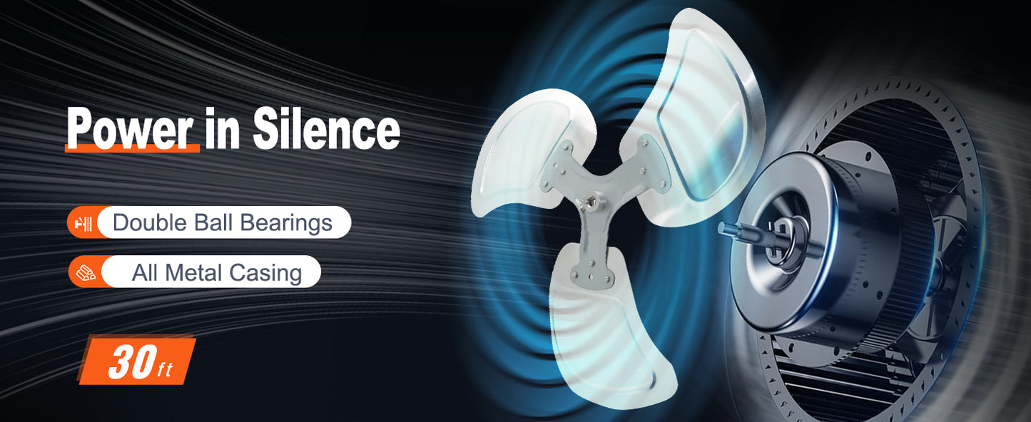 Ljustra High Velocity Waterproof Oscillating Wall Fan for Outdoor Use